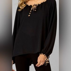 Joseph Ribkoff Women's Blouse Top Sz. 8 animal leopard Black